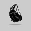 Vector cartoon illustration- black backpack Royalty Free Stock Photo